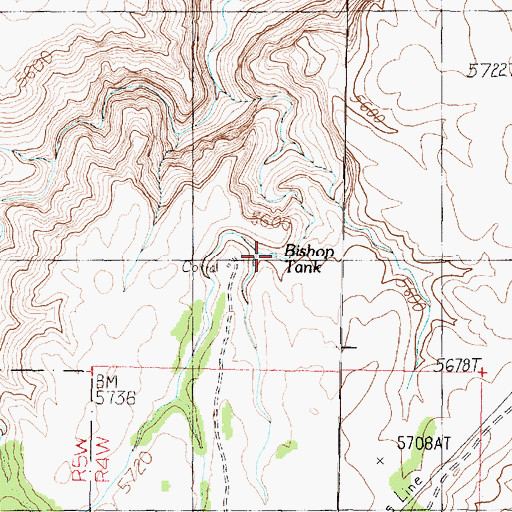 Topographic Map of Bishop Tank, AZ