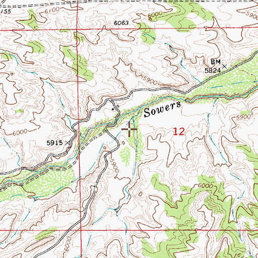 Topographic Map of Nutters Canyon, UT