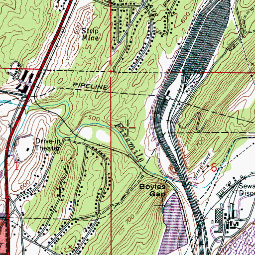 Topographic Map of Mary Lee Mines, AL
