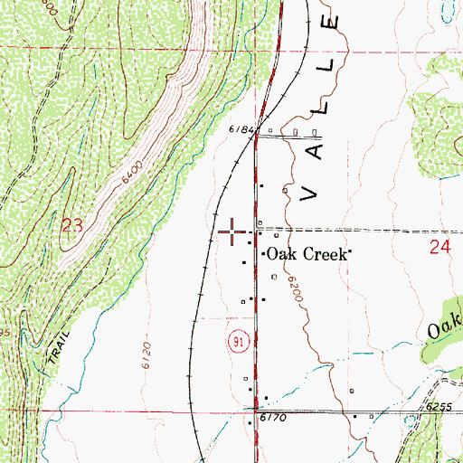 Topographic Map of Oak Creek, UT