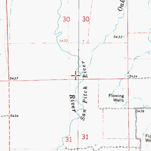 Topographic Map of Oak Creek, UT