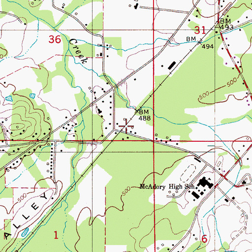 Topographic Map of McCalla Station (historical), AL