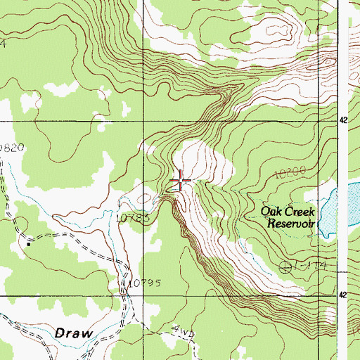 Topographic Map of Oak Draw, UT