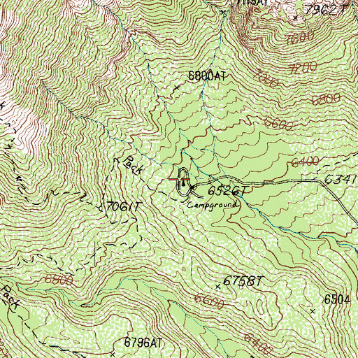 Topographic Map of Oak Grove Recreation Area, UT