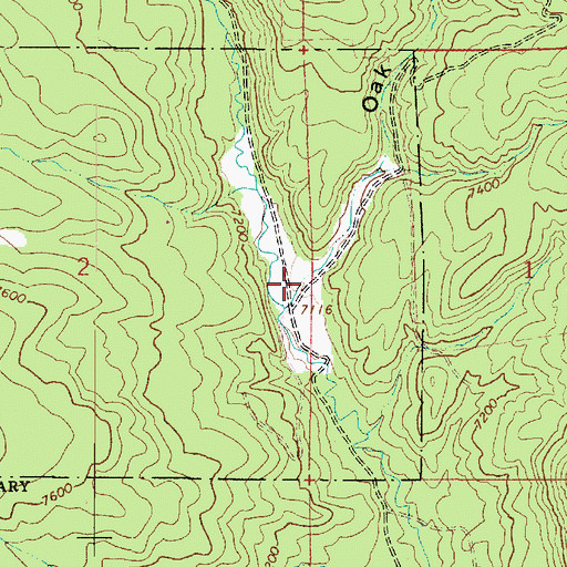 Topographic Map of Oak Hollow, UT