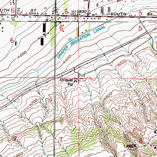 Topographic Map of Oak Hollow, UT