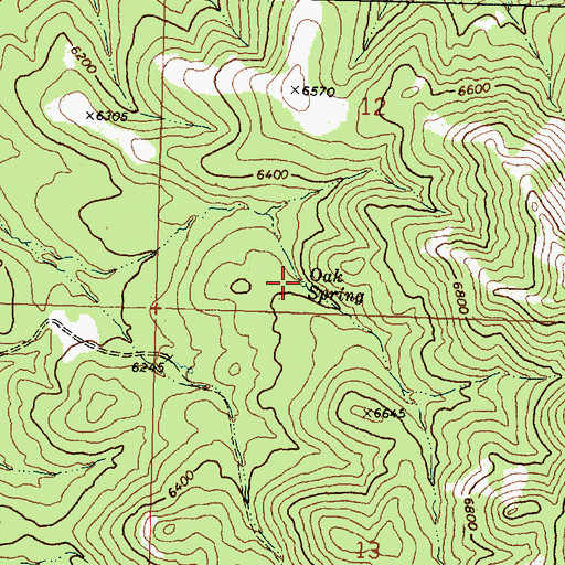 Topographic Map of Oak Spring, UT