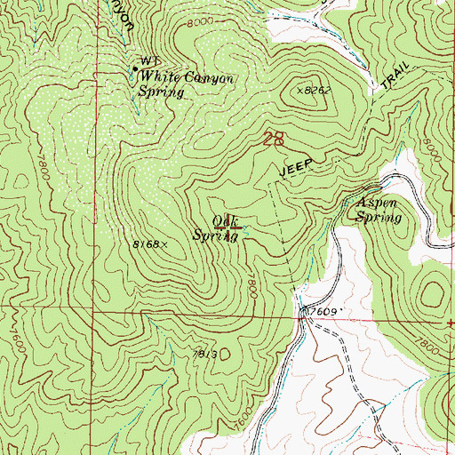 Topographic Map of Oak Spring, UT