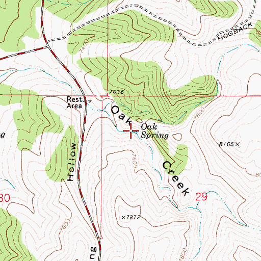Topographic Map of Oak Spring, UT