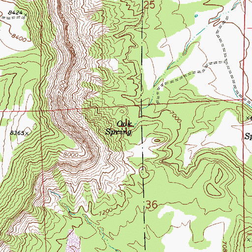 Topographic Map of Oak Spring, UT