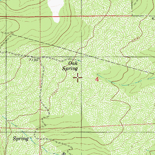 Topographic Map of Oak Spring, UT