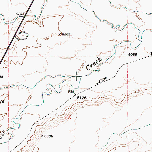 Topographic Map of Oak Spring Creek, UT