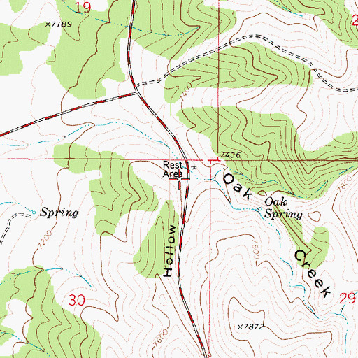 Topographic Map of Oak Spring Hollow, UT