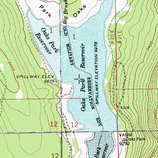 Topographic Map of Oaks Park Reservoir, UT