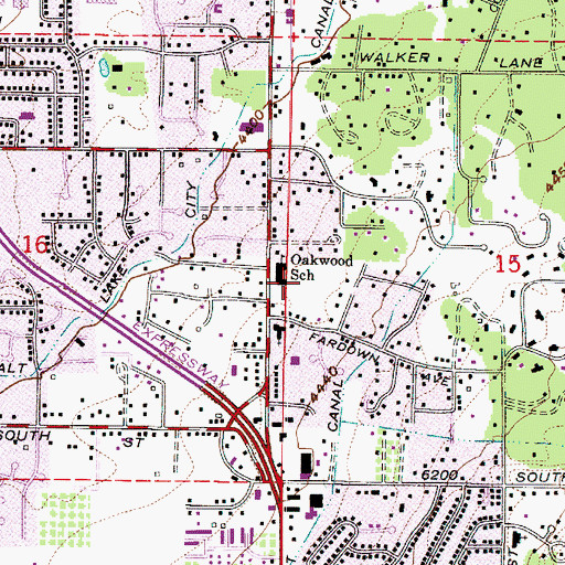 Topographic Map of Oakwood Elementary School, UT