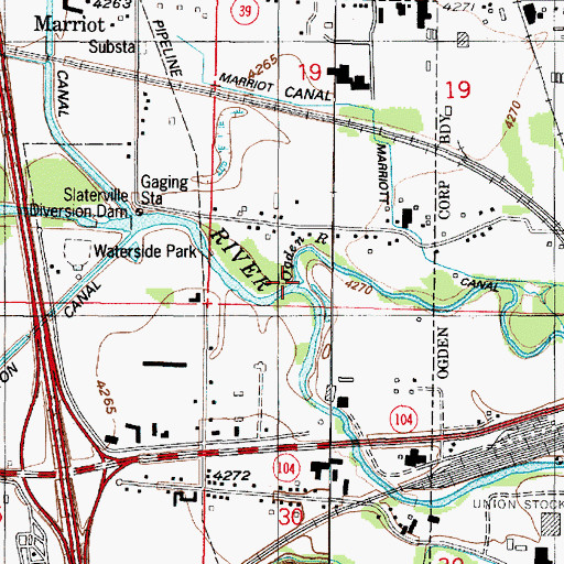 Topographic Map of Ogden River, UT