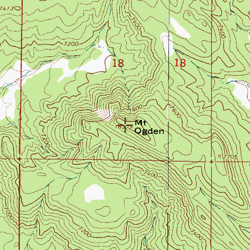 Topographic Map of Mount Ogden, UT