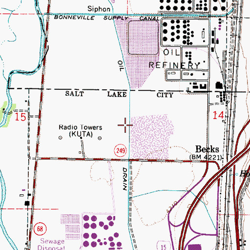 Topographic Map of Oil Drain, UT
