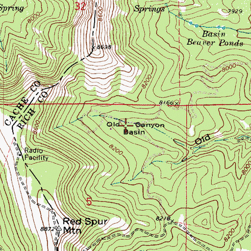 Topographic Map of Old Canyon Basin, UT