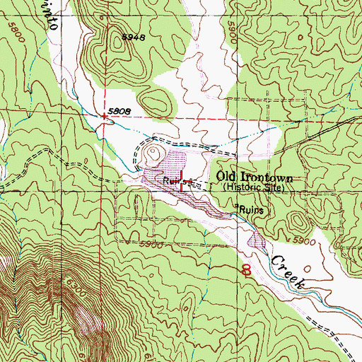 Topographic Map of Old Irontown, UT