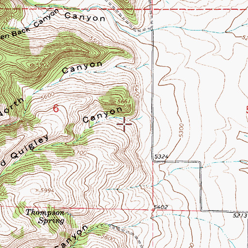 Topographic Map of Old Quigley Canyon, UT
