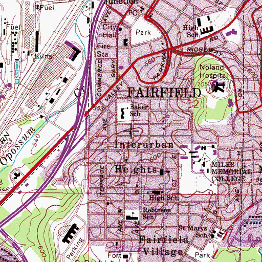 Topographic Map of Mount Pilgrim Baptist Church, AL
