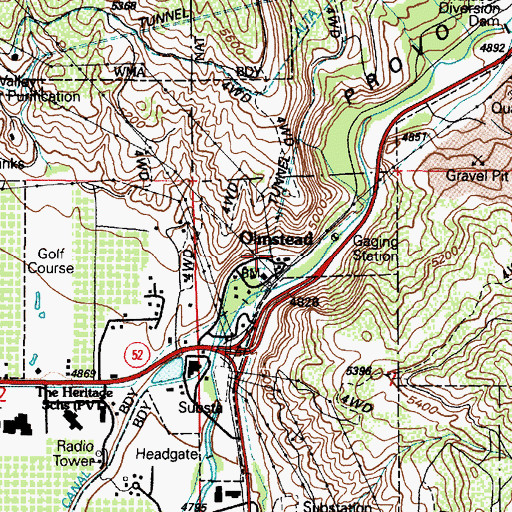 Topographic Map of Olmstead, UT