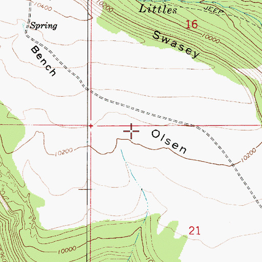 Topographic Map of Olsen Bench, UT