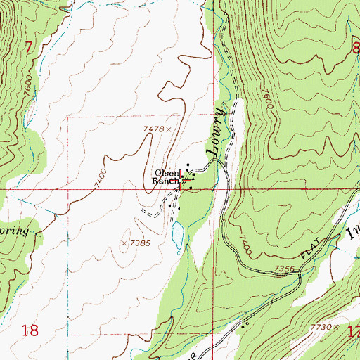 Topographic Map of Olsen Ranch, UT
