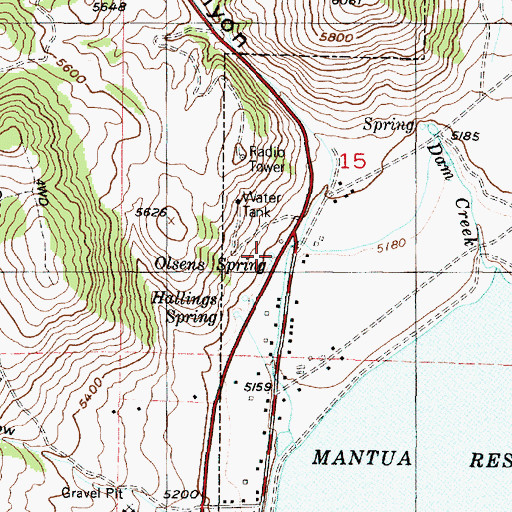 Topographic Map of Olsens Spring, UT