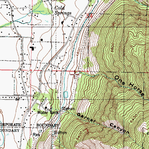 Topographic Map of One Horse Canyon, UT