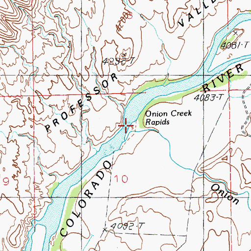 Topographic Map of Onion Creek, UT