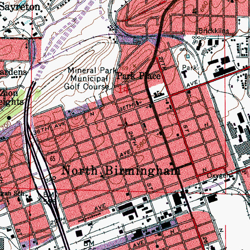 Topographic Map of Mount Vernon Methodist Church, AL