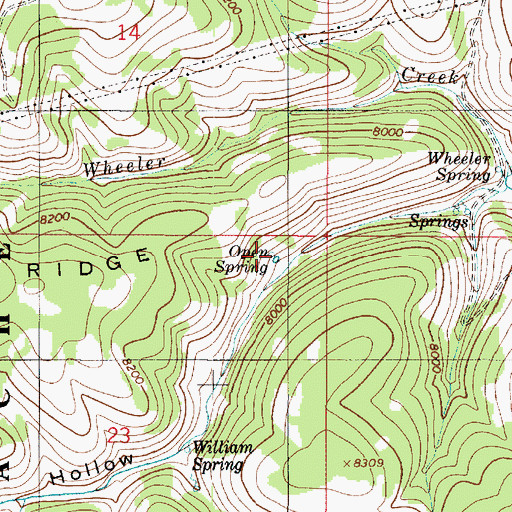Topographic Map of Open Spring, UT