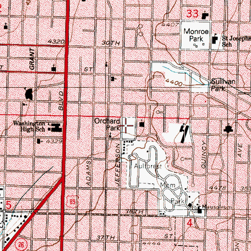 Topographic Map of Orchard Park, UT
