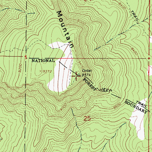 Topographic Map of Order Mountain, UT