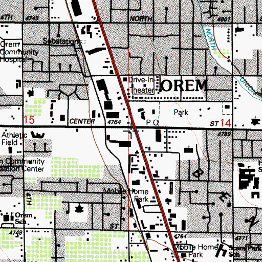Topographic Map of Orem, UT