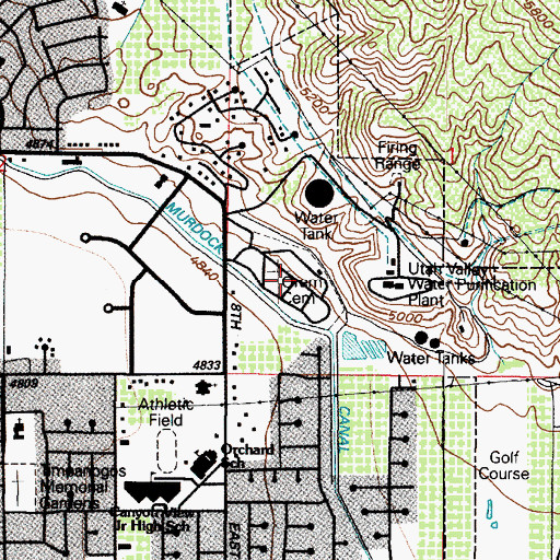 Topographic Map of Orem Cemetery, UT