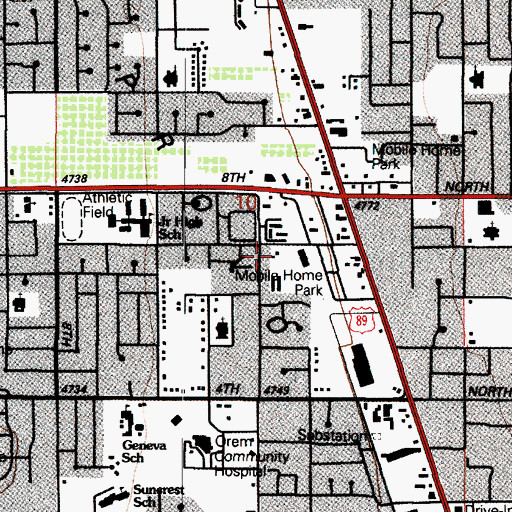 Topographic Map of Orem Station, UT