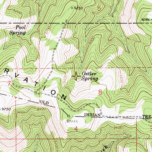 Topographic Map of Ostler Spring, UT