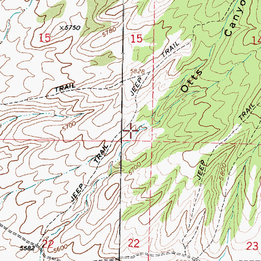 Topographic Map of Otts Canyon, UT