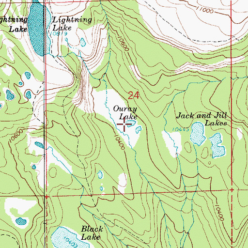 Topographic Map of Ouray Lake, UT