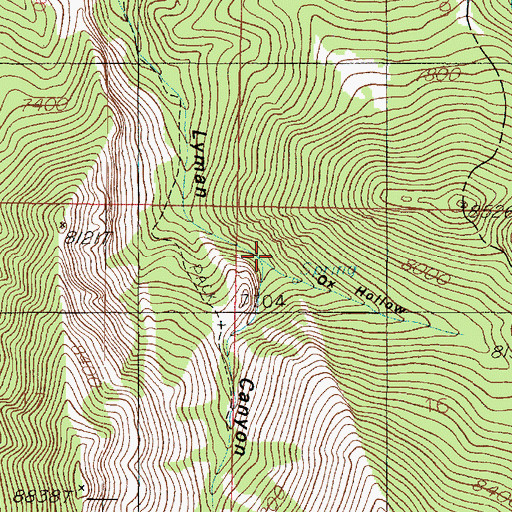 Topographic Map of Ox Hollow, UT