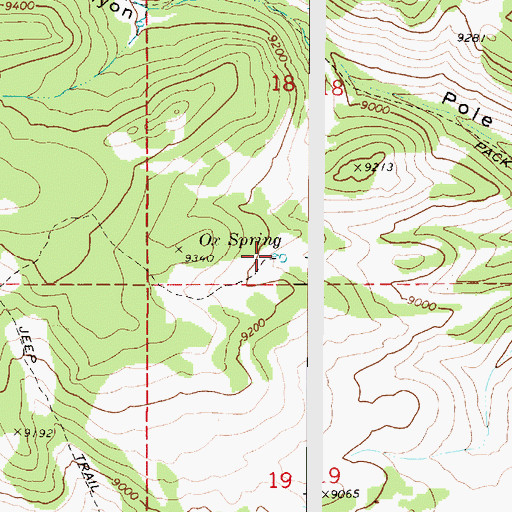 Topographic Map of Ox Spring, UT