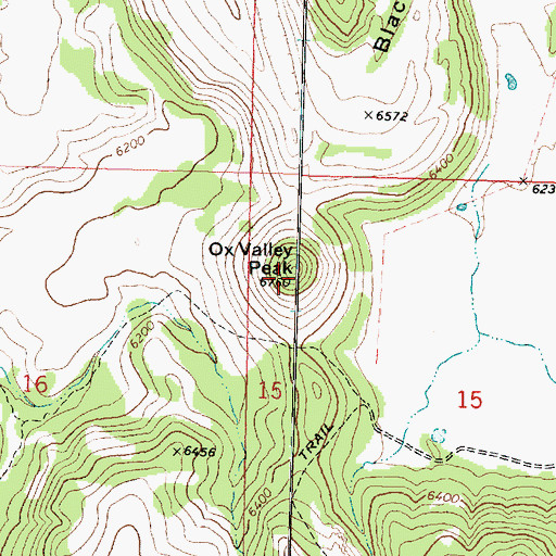 Topographic Map of Ox Valley Peak, UT