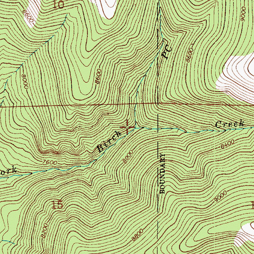Topographic Map of PC Fork, UT