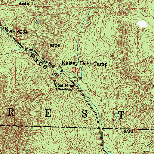 Topographic Map of Pace Canyon, UT