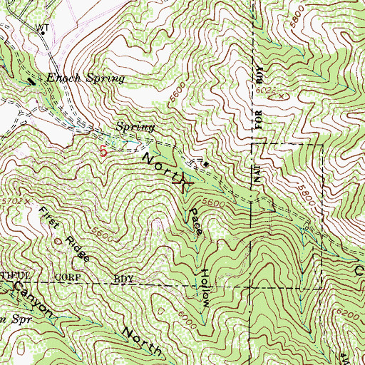 Topographic Map of Pace Hollow, UT