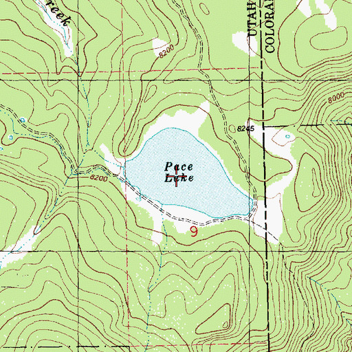 Topographic Map of Pace Lake, UT
