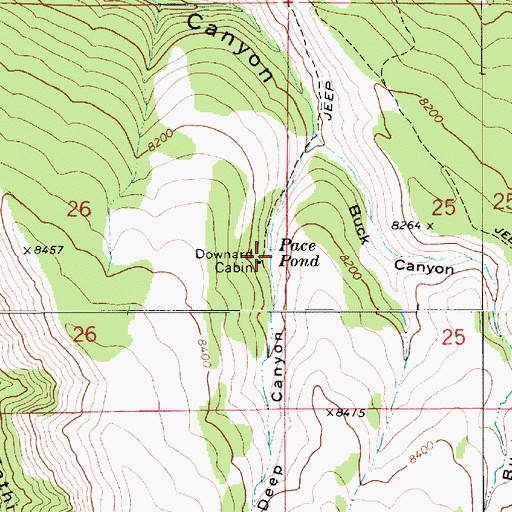 Topographic Map of Pace Pond, UT